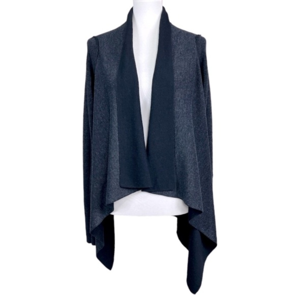 LULULEMON Reversible Waterfall Cardigan in Black/Grey One Size Casual warm wrap - Picture 1 of 11